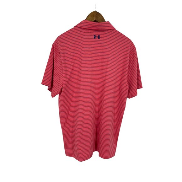Under Armour HeatGear Loose Fit Striped Polo Shirt Men"s Size L - Picture 4 of 9